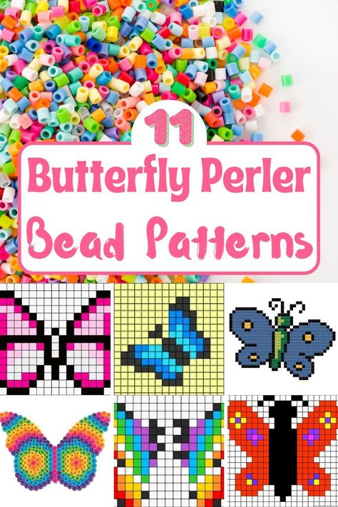 Butterfly Perler Beads Patterns Butterfly Perler Bead Pattern, Butterfly Perler Beads, Bead Pattern Ideas, Perler Bead Creations, Vbs Craft, Melt Beads, Easy Perler Beads, Miyuki Beads Pattern, Pattern Board