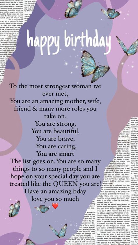 Birthday greeting card for a strong woman in your life How To Wish Mom On Her Birthday, Happy Birthday To You Best Friend, How To Say Happy Birthday To A Friend, How To Say Happy Birthday To Best Friend, What To Say To Your Mom On Her Birthday, Birthday Quotes To Friend, Happy Birthday Ammi Wishes, Happy Bornday Wishes, Happy Birthday Wishes To Cousin Sister