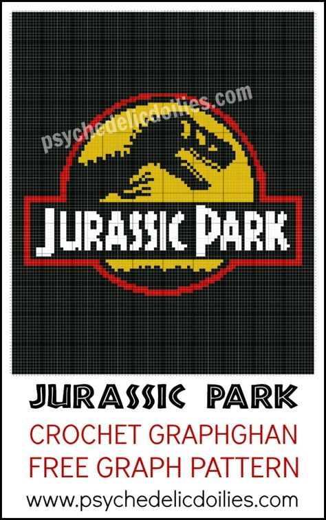 Jurassic Park Graphghan Free Crochet Pattern. This large graph will make a full sized blanket and is free to download! Dino Granny Square Crochet Pattern, Jurassic Park Crochet, C2c Crochet Pattern Free Beginner, Graphgan Crochet Patterns, C2c Crochet Blanket Pattern Free, Graphgan Patterns Free, Crochet Pixel Pattern, Graphgan Crochet, C2c Patterns