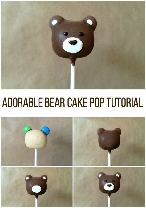 What can be more adorable than a cuddly little bear?! Learn how to make oh-so-cute bear cake pops in just 7 easy steps. Cake Pop Receita, Bear Cake Pops, Cake Pop Tutorial, Cake Pop Designs, Gateau Baby Shower, Cake Pop Decorating, Woodland Cake, Baby Shower Cake Pops, Bear Cake