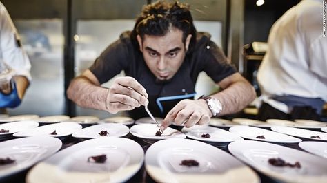 Chef Gaggan Anand plates food at his eponymous Bangkok restaurant, Gaggan, which grabbed 10th spot at this month's "World's Best Restaurant Awards." Koreansk Mat, Bangkok Restaurant, Tv Chefs, Michelin Star Chef, Everyday Dishes, Indian Restaurant, Japanese Chef, Siem Reap, Food Places