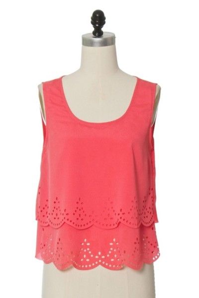 sizzling in scallops fashions Supernatural Crowley, Coral Top, Eyelet Top, On The Edge, The Edge, Cute Fashion, Passion For Fashion, Spring Summer Fashion, Womens Tank