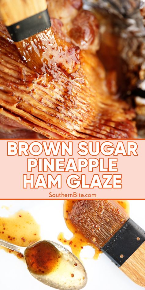 Ham Glaze With Pineapple Juice, Best Glaze For Ham, Easy Ham Glaze Brown Sugar, Dinner Ideas Ham, Precooked Ham In Oven, Pineapple Ham Glaze, Ham In Oven, Ham Dinner Ideas, Ham Glazes