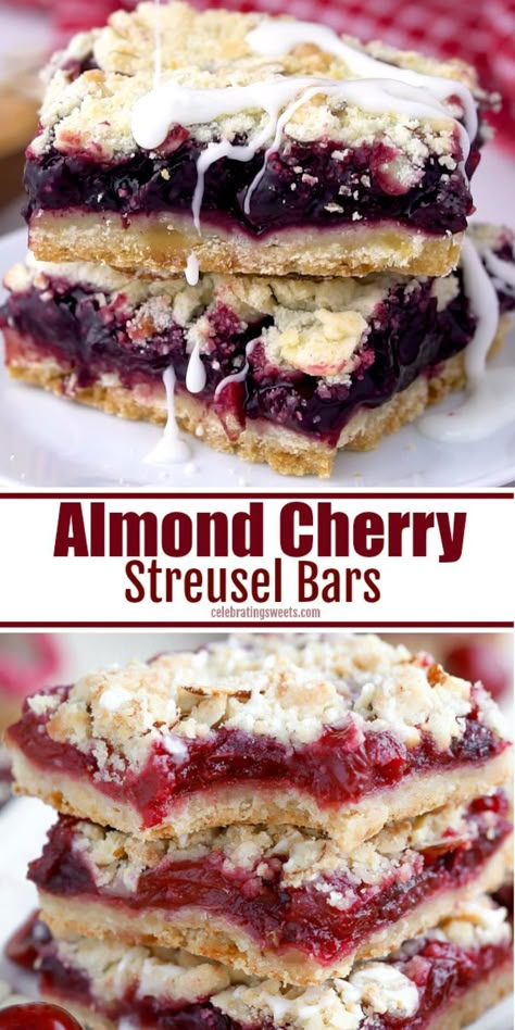 Cherry Streusel, Cherry Recipes Dessert, Celebrating Sweets, Streusel Bars, Cherry Filling, Torte Cupcake, Cherry Desserts, Dessert Bar Recipe, Frozen Cherries