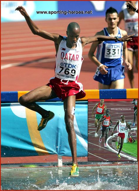 Saif Shaheen, WR 3000m steeple (7:53) Running Pictures, 3000m, Track And Field, Cross Country, Rugby, Soccer, Track, Baseball Cards, Running