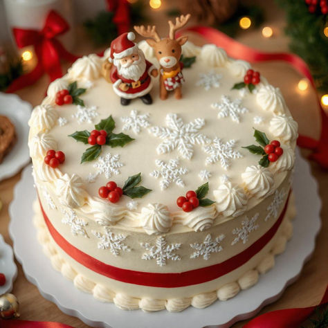 Victorian Cakes, Lime Desserts, Christmas Cake Designs, Fake Bake, Elegant Christmas, Cake Decoration, Christmas Cake, Mini Cakes, Party Cakes