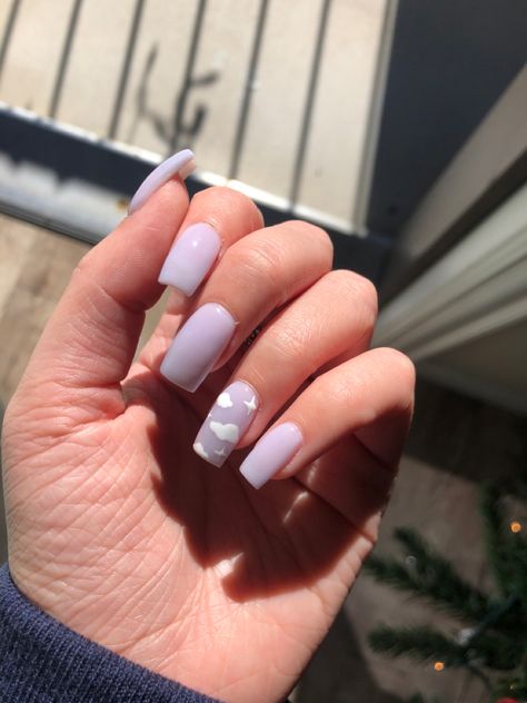 Lavender Star Nails, Lilac White Nails, Lilac Cloud Nails, Cloud And Star Nails, Purple Cloud Nails, White And Lavender Nails, Cloud Nail Art, Lavender And White Nails, Powder Blue Nails