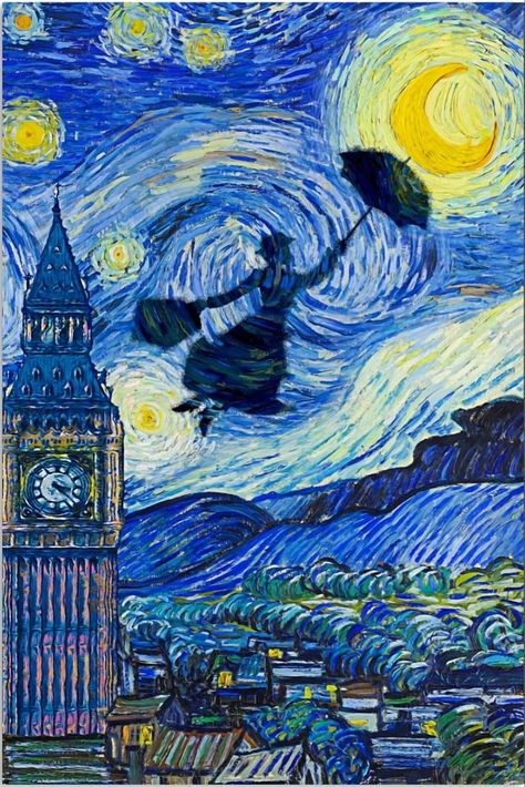 Starry Night Art, Arte Punk, Arte Van Gogh, Art Parody, Van Gogh Art, Starry Night Van Gogh, Historical Art, Sky Art, Diy Canvas Art