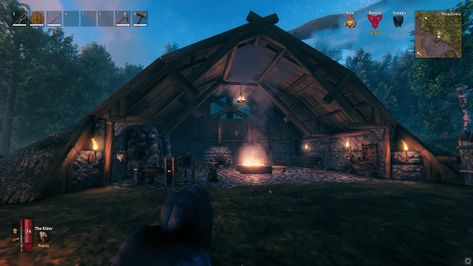 Valheim Blacksmith, Rooms Perspective, Valheim Forge, Viking Buildings, Valheim Builds, Comic Room, Viking House, Base Ideas, Wake Ideas