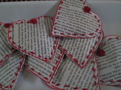 roommom27: Valentine Hearts Made From Old Book Pages Vintage Valentine Crafts, Diy Paper Butterfly, Old Book Crafts, Butterfly Ornaments, Book Page Crafts, Folded Book Art, Valentine Hearts, Paper Butterfly, Old Book Pages