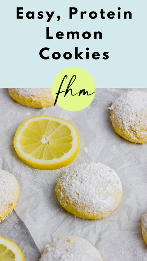 recipe Easy Lemon Cookies Healthy Lemon Cookies, Homemade Lemon Cookies, Macro Friendly Desserts, Health Cookies, Healthy Macros, Lemon Protein, Recipe Using Lemons, Macro Food, Lemon Cookies Easy