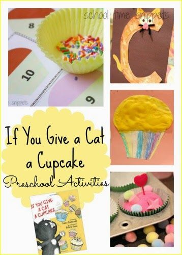 School Time Snippets: If You Give a Cat a Cupcake Preschool Activities--- Counting Sprinkles, C is for Cat, Kinetic Sand Cupcakes, and Puffy Paint Cupcake Art Activity. Pinned by SOS Inc. Resources. Follow all our boards at pinterest.com/sostherapy/ for therapy resources. Cat A Cupcake Activities, Sand Cupcakes, Cupcake Activities, C Is For Cupcake, Letter C Preschool, Storybook Crafts, Letter C Activities, Letter C Crafts, C Is For Cat