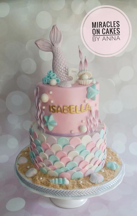 Under the Sea  by Miracles on Cakes by Anna Gökkuşaği Pasta, Sirenita Cake, Mermaid Birthday Party Decorations, Mermaid Theme Birthday Party, Mermaid Birthday Cakes, Sea Cakes, Sea Birthday Party, Little Mermaid Birthday, Mermaid Theme Birthday