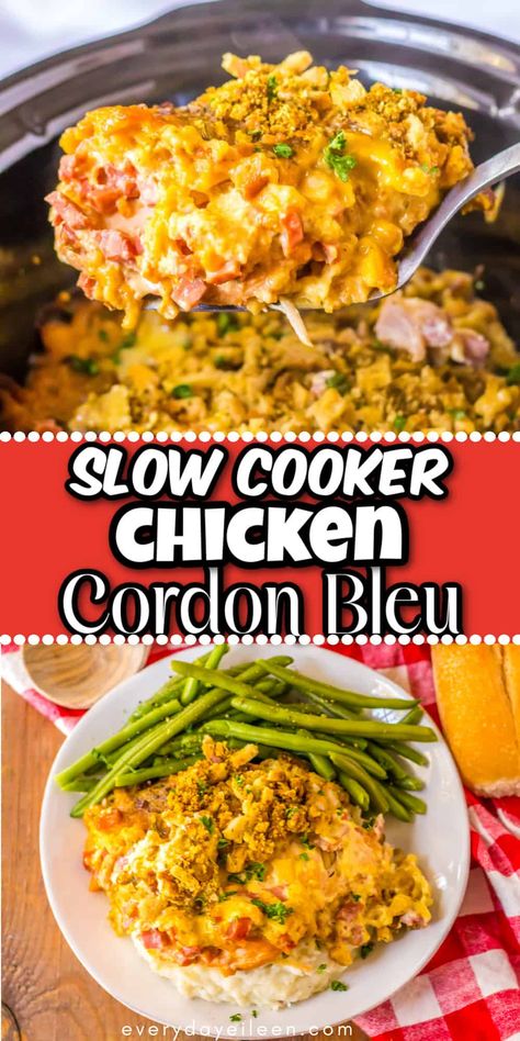 Crockpot Ham Meals, Chicken Ham, Chicke Recipes, Ham Casserole, Crock Pot Food, Slow Cooked Chicken, Chicken Cordon, Chicken Cordon Bleu, Crock Pot Slow Cooker