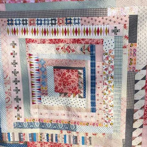 Quilt-Along with Moda 2022 | modafabrics.com Daylesford Quilt Pattern, Boho Log Cabin, Daylesford Quilt, Moda Blockheads, Grandmother Quilt, Medallion Quilts, Jen Kingwell, Quilting 101, Pink Quilt