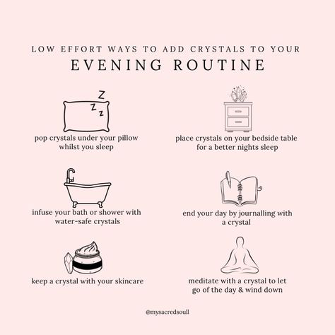 here are a few simple ways to add the power of crystals into your daily life! it doesn’t have to be hard, intentions are key ✨ for example, placing a lepidolite under your pillow for a good nights sleep 💤 select your crystals with intention 💘 sign up to our emails for 15% off your first purchase 🫶🏽 www.mysacredsoul.co.uk #crystals #crystalshop #crystalquotes #crystalquote #crystalsforbeginners #crystalsforhealing #healing #healingjourney #healingcrystals #morningroutine #eveningroutine #... Power Of Crystals, Good Nights, Evening Routine, Bath Or Shower, Healing Journey, Crystal Shop, Good Night Sleep, Morning Routine, Simple Way