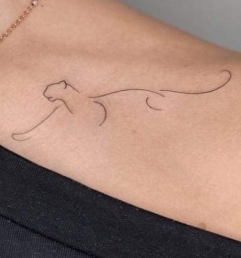 Subtle Lion Tattoo, Elegant Tiger Tattoo, Simple Lioness Tattoo For Women, Fine Line Jaguar Tattoo, Fine Line Tiger Tattoo For Women, Lioness Line Tattoo, Fine Line Tattoo Tiger, Minimalistic Tiger Tattoo, Feminine Panther Tattoo