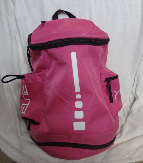 Pink Nike Elite Backpack, Nike Elite Backpack Pink, Nike Elite Backpack, Pink Bookbag, Elite Backpack, Nike Elite, Pink Nikes, Birthday List, Backpack Sport