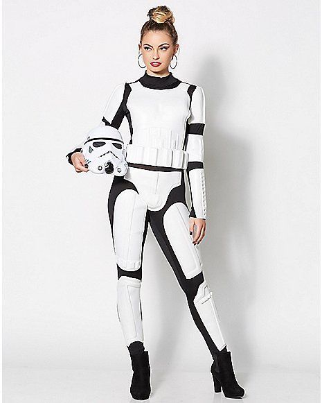 Adult Sexy Stormtrooper Costume - Star Wars - Spencer's Storm Trooper Costume Women, Diy Storm Trooper Costume, Star Wars Halloween Costumes Women, Stormtrooper Costume, Star Wars Girl, Costume Carnevale, Helmet Template, Disfraz Star Wars, Storm Trooper Costume