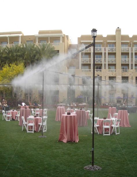 Outdoor Misting System, Patio Misting System, Misting System, Golden Jubilee, Water Mist, Desert Homes, Air Conditioners, Water Spray, Outdoor Wedding Venues