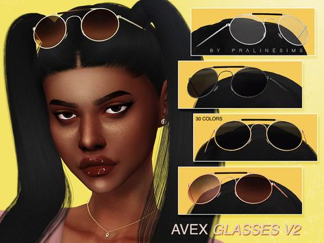 Pralinesims' AVEX Glasses V2 Sims 4 Cc Glasses On Head, Sims 4 Cc Sunglasses On Head, Sims 4 Sunglasses, Homemade Fireworks, Cc Jewelry, Female Glasses, Bandai Namco Entertainment, The Sims 4 Download, Sims4 Cc