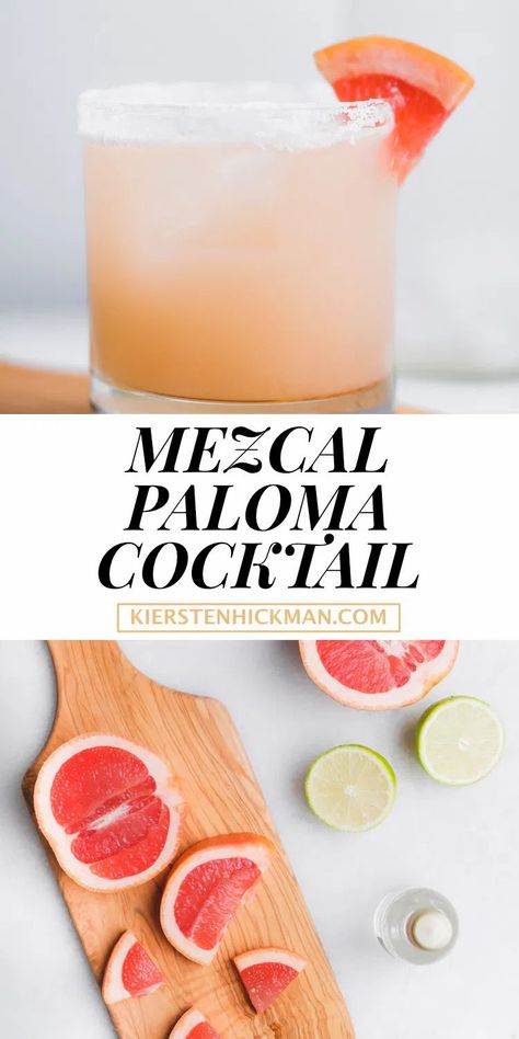 Mezcal Gin Cocktail, Signature Tequila Cocktail, Mezcal Grapefruit Cocktail, Easy Mezcal Cocktails Recipes, Easy Mezcal Cocktails, Shaken Cocktail Recipes, Paloma Cocktail Tequila, Barista Drinks, Mezcal Drinks