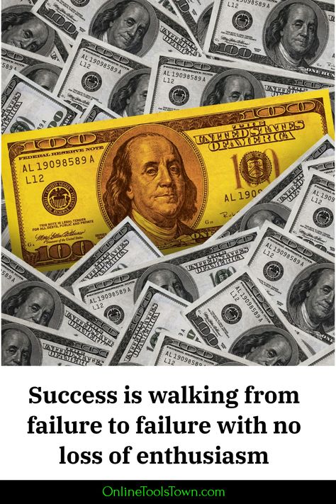 Success is walking from failure to failure with no loss of enthusiasm Money Quotes, Business Motivation, Motivational Quotes, Walking, Money, Pins