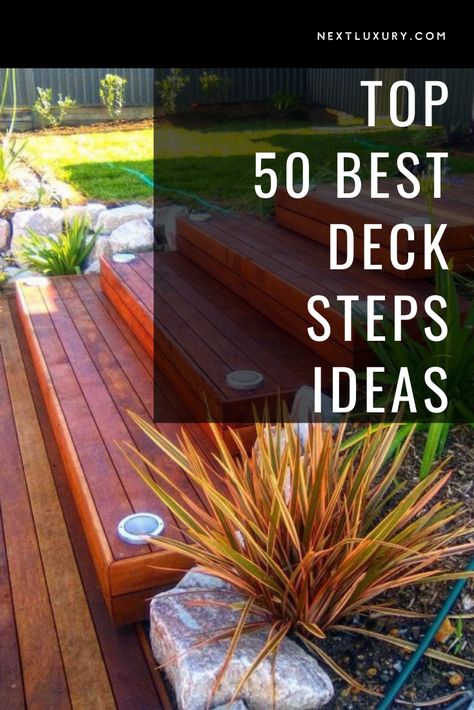 Deck Steps Ideas, Decking Steps, Trek Deck, Deck Steps, Apartment Luxury, Cool Deck, Steps Design, Bachelor Pad, Man Caves