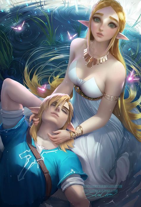 Relax (term 51) | Sakimi Chan on Patreon Botw Zelink, Zelink Botw, Hyrule Historia, Link Fanart, Sakimichan Art, Link Botw, Hyrule Castle, Princesa Zelda, Painting Cartoon