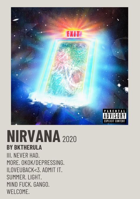 BKTHERULA, NIRVANA 2020 Alternative Minimalist Polaroid Poster Bktherula Album Cover, Bktherula Poster, Polaroid Albums, Nirvana Aesthetic, Bktherula Aesthetic, Rap Posters, Nirvana Album, Album Prints, Minimalist Polaroid Poster