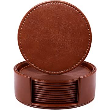 Amazon.com Shopping Cart Leather Coaster Set, Rustic Coasters, Bar Coasters, Luxurious Home, Leather Coasters, Leather Desk, Drinking Set, Microfiber Cleaning Cloths, Microfiber Towel