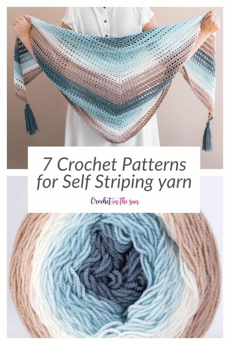 Looking for crochet projects that work nicely with self striping yarn? We have you covered! Here are 7 FREE crochet patterns that look so beautiful when made with ombre yarn, whirl yarn, or self striping yarn! These crochet patterns are beginner friendly as well! #crochet Self Striping Yarn Patterns Crochet, Yarn Patterns Crochet, Caron Cake Crochet Patterns, Caron Cakes Crochet, Beginner Crochet Patterns, Leg Warmers Crochet Pattern, Self Striping Yarn, Crochet Cake, Yarn Shawl