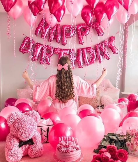 Birthday Dpz, Surprise Birthday Decorations, Birthday Room Decorations, Birthday Goals, 21st Birthday Decorations, Birthday Ideas For Her, Cute Birthday Pictures, Birthday Party For Teens, Birthday Balloon Decorations