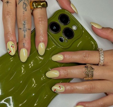 Tie Dye Nails, Oval Nails, Yellow Nails, Coffin Nails, Long Nails, Stylish Nails, Cute Nails, Nail Inspo, Nail Colors