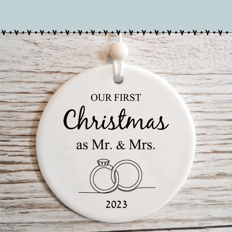 Bridal Shower Gift For Bride, Gift For Bride To Be, Personalized Bridal Shower Gifts, Marriage Gift, Bridal Shower Gifts For Bride, First Christmas Married Ornament, Wedding Gift For Couple, Newly Wed, Married Ornament