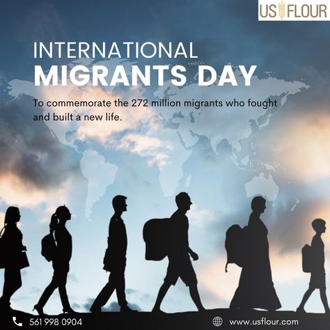 International Migrants Day aspires to increase awareness about the challenges and problems of international migration. #migrantsday #migrants #migration #migrantsday2022 Migration Poster, International Migrants Day, Poster Idea, Image 3d, Design Inspo, New Life, Flour, Illustrator, Graphic Design