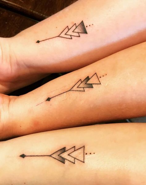 Three Sister Tattoos, 3 Sister Tattoos, Siblings Tattoo For 3, Matching Tattoos For Siblings, Sisters Tattoo, Brother Tattoos, Matching Sister Tattoos, Triangle Tattoos, Sibling Tattoos