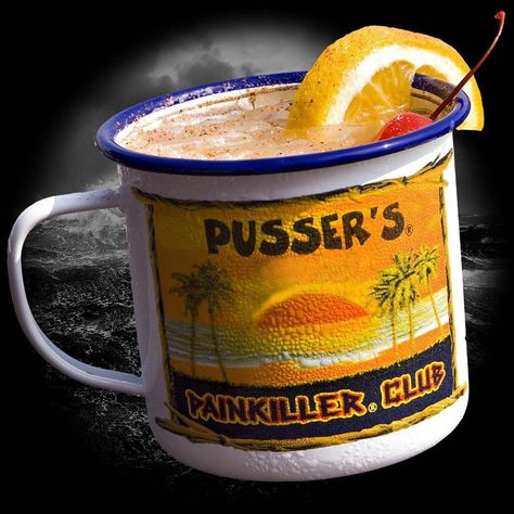 Pusser's Painkiller® Soggy Dollar Bar, Painkiller Cocktail, Cream Of Coconut, Sunset Artwork, Pot Still, Perfect Cocktails, Painkiller, Secret Recipe, Adult Drinks