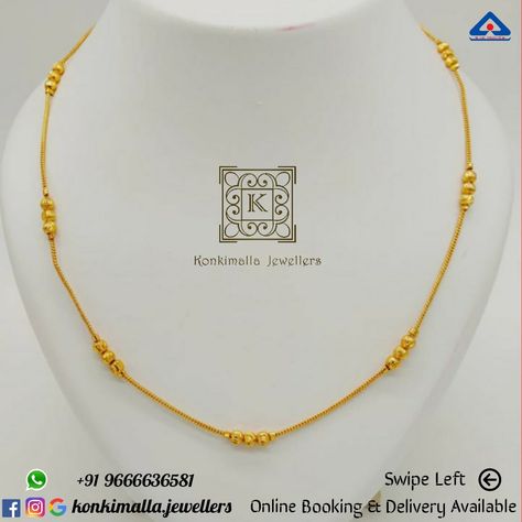 #KJ_G516 Net Weight: up to 10 grams Item : Fancy Chain Fb, Insta, Pinterest: @konkimalla.jewellers 10 Grams Gold Chain Design, Bridal Necklace Designs, New Gold Jewellery Designs, Gold Jewelry Simple Necklace, Gold Chain Design, Bride Jewelry, Jewelry Bracelets Gold, Gold Bride Jewelry, Suits Design