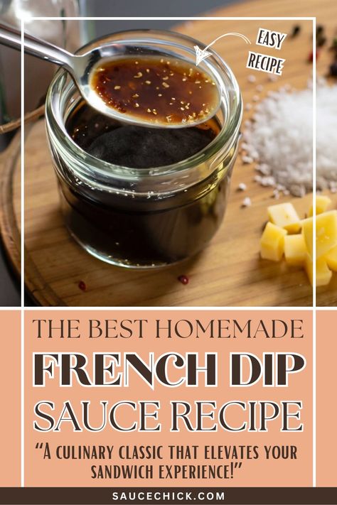 French Dip Sauce Recipe French Dip Sauce Au Jus, Au Jus Recipe Easy French Dip, French Dip Sauce, Satisfying Meals, Dip Sauce, Homemade Sauce Recipes, French Dip Sandwich, French Dip, Creamy Spinach