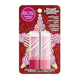 eos Holiday Lip Balm Sticks- Peppermint Twist & Candy Cane Swirl, Limited-Edition Skincare, Stocking Stuffers, 0.14 oz, 2-Pack Christmas Skincare, Shea Butter Oil, Holiday Lip, Lip Balm Stick, Eos Lip Balm, Beeswax Lip Balm, Melting White Chocolate, Candy Sticks, Butter Oil