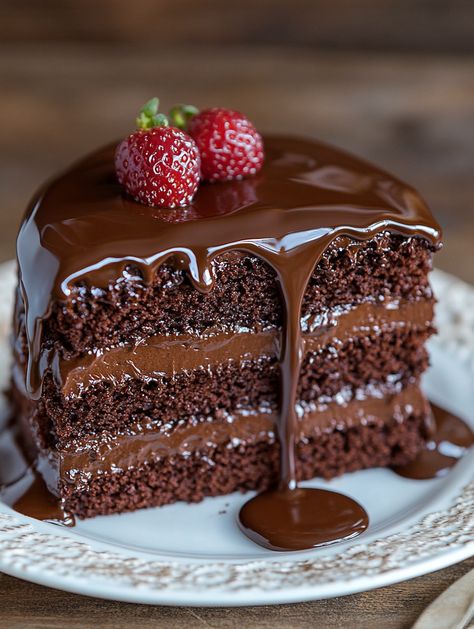 Layered Chocolate Delight 🍫    🍫 𝗜𝗻𝗴𝗿𝗲𝗱𝗶𝗲𝗻𝘁𝘀 🍫 1 3/4 cups flour 2 cups sugar 3/4 cup dark cocoa powder 1 1/2 tsp baking powder 1 1/2 tsp baking soda 1 tsp salt 2 eggs 1 cup milk 1/2 cup vegetable oil 2 tsp vanilla extract 1 cup boiling water 🍫 𝗗𝗶𝗿𝗲𝗰𝘁𝗶𝗼𝗻𝘀 🍫 1. Preheat your oven to 350°F (180°C) and grease and flour two 9-inch round baking pans. 2. In a large mixing bowl, combine flour, sugar, cocoa, baking powder, baking soda, and salt. Add egg Chocolate Delight Recipe, Bowl Desserts, Chocolate Candy Cake, Pretty Dessert, Chocolate Delight, Candy Cake, Yummy Comfort Food, Sweet Snacks Recipes, Dessert Cupcakes