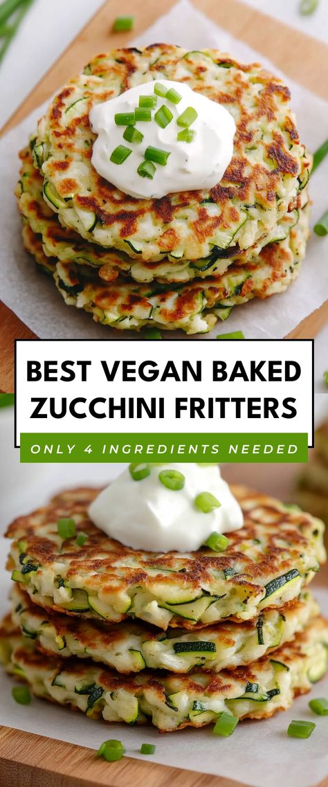 Image for Best Vegan Baked Zucchini Fritters Vegan Zucchini Fritters, Baked Zucchini Fritters, Zucchini Recipes Baked, Veggie Fritters, Quick Vegan, Baked Zucchini, Vegan Baked, Tasty Lunch, Bake Zucchini