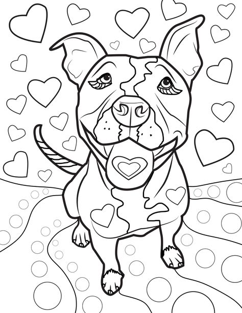 Pitbull Drawing, Tree Frog Tattoos, Pitbull Art, Skull Coloring Pages, Minecraft Coloring Pages, Animal Templates, Abc Coloring Pages, Cat Coloring Book, Adult Coloring Designs