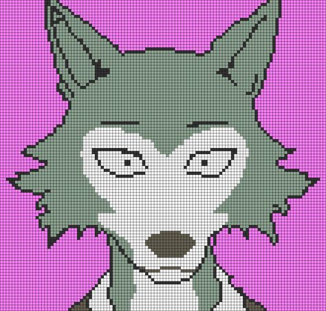 Wolf Alpha Pattern, Crochet Grid, Anime Pixel, Art Pixel, Pixel Art Grid, Anime Pixel Art, Diy Crochet Projects, Alpha Pattern, Grid Pattern