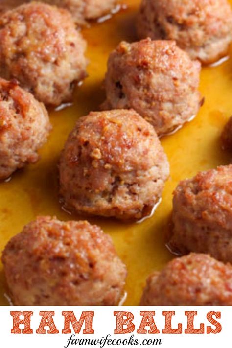 Ham Ball Recipe, Iowa Ham Balls, Ham And Cheese Pasta, Cheese Potato Casserole, Fall Yummies, Ham Balls, Brown Sugar Ham, Ham Dishes, Ham Hocks