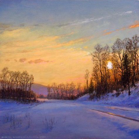 Winter Landscape Painting, Paintings Acrylic, Winter Szenen, Painting Snow, Winter Frost, Landscape Paintings Acrylic, Winter Painting, Paintings I Love, Luminous Colours