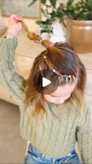 Aynsley Ovard Jorgensen on Instagram: "IT’S CANDY CANE DAY ❤️🤍❤️🤍 inspo from @easytoddlerhairstyles #hairhacks #holidayhair #christmashairstyle #christmas #christmashair #toddlerhair #toddlerhairstyles #hairinspo #viralhair #littlegirlhairstyles #hairideas #toddlerfashion #momanddaughter #candycane" Girls Christmas Hair Ideas, Christmas Toddler Hair, Candy Cane Hairstyle, Christmas Toddler Hairstyles, Toddler Christmas Hair, Holiday Hairstyles For Kids, Kids Christmas Hair, Aynsley Ovard, Christmas Hairstyles For Kids