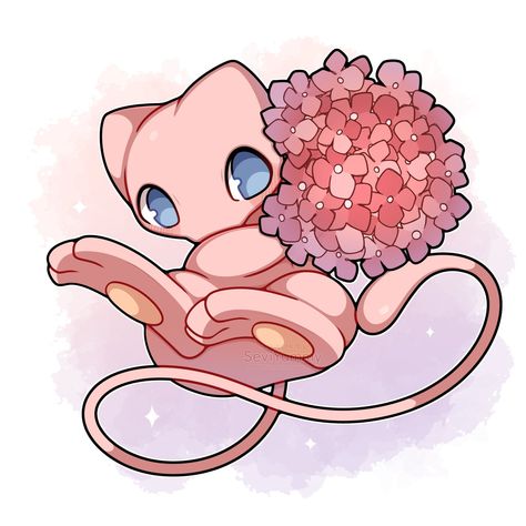 Pokemon Cute Art, Mew Fanart, Cute Art Anime, Pokemon Printables, Pokemon Cute, Kawaii Pokemon, Kartu Pokemon, Mew And Mewtwo, Pokemon Mew