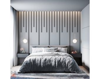 Accent Wall Panels, Accent Wall Bedroom, Bedroom Panel, Wall Molding, Luxurious Bedrooms, 인테리어 디자인, Interior Design Bedroom, Bed Design, Modern House Design